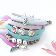 Trendy and colorful bracelets made from Stitched elastic Ibiza cord!